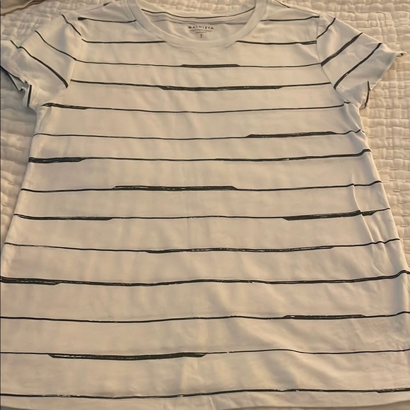 Athleta White Tee with Black Accents - Picture 1 of 2